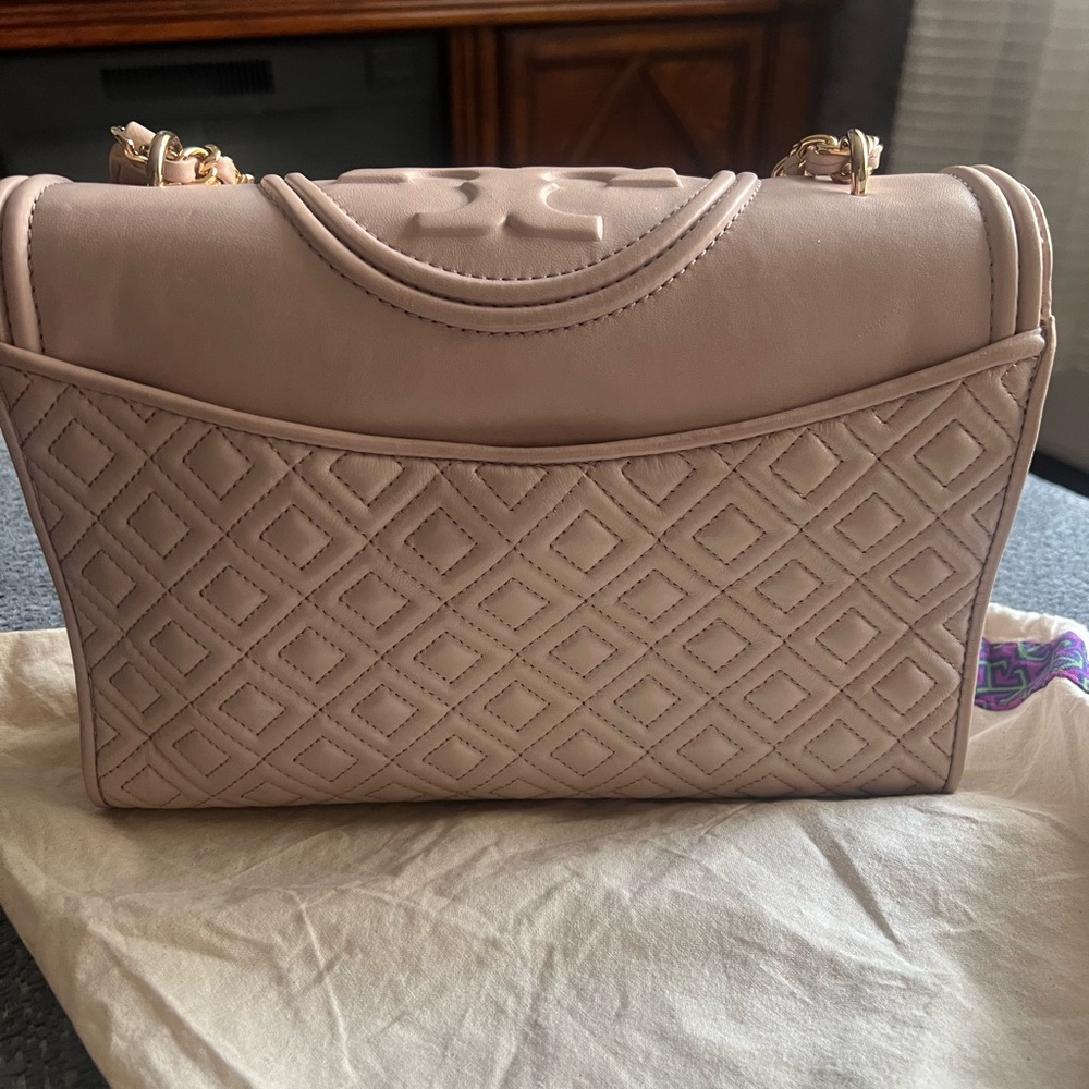 Tory Burch Fleming Convertible Shoulder Bag Crossbody Leather Medium Blush Pink - Picture 2 of 7